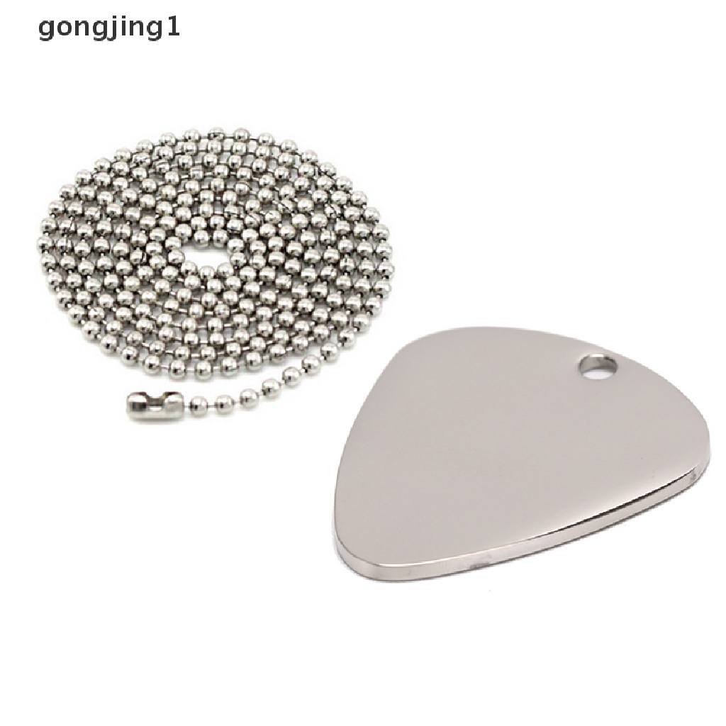 Ggg Guitar Pick Silver Kalung Gitar Neck Picks Pick Gitar Dengan Rantai ID