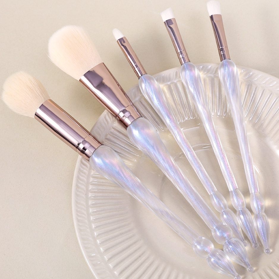 5pcs/set Longgar Brush Blush Eye Shadow Alis Brush Mercusuar Styling Makeup Brush Profesional Detail Brush Lembut Blending Brush Makeup Alat Untuk Wanita