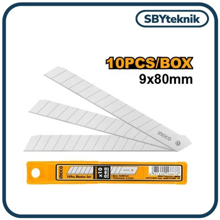 

10Pcs Box Cutter Blade (9mm SK5) INGCO HKNSB0901 Refill Isi Mata Kecil
