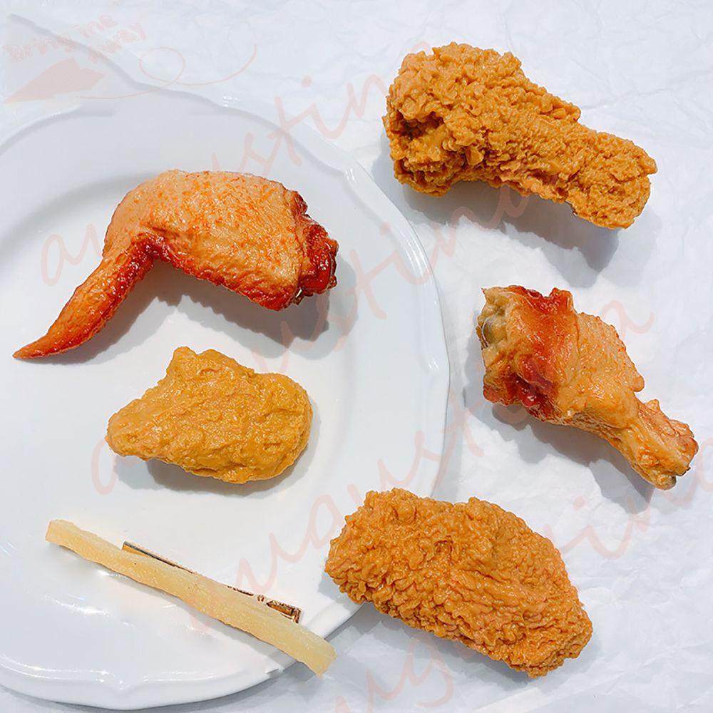 Jepit Rambut Fast Food Agustina Lucu Unik Sayap Ayam French Fries Perempuan Cewek Korea Style Barrettes