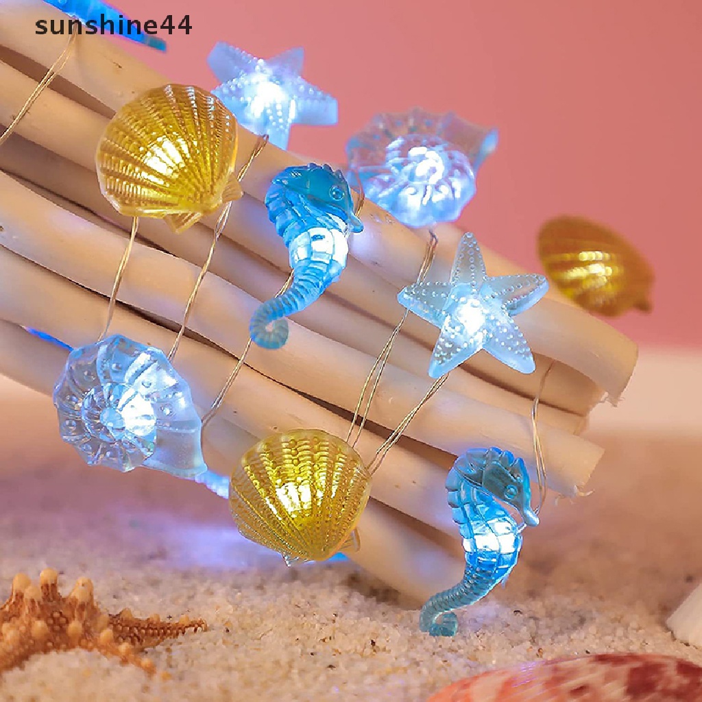 Sunshine Ocean Series Lampu Led String 2m Kuda Laut Seastar Fairy Light Natal Decor ID