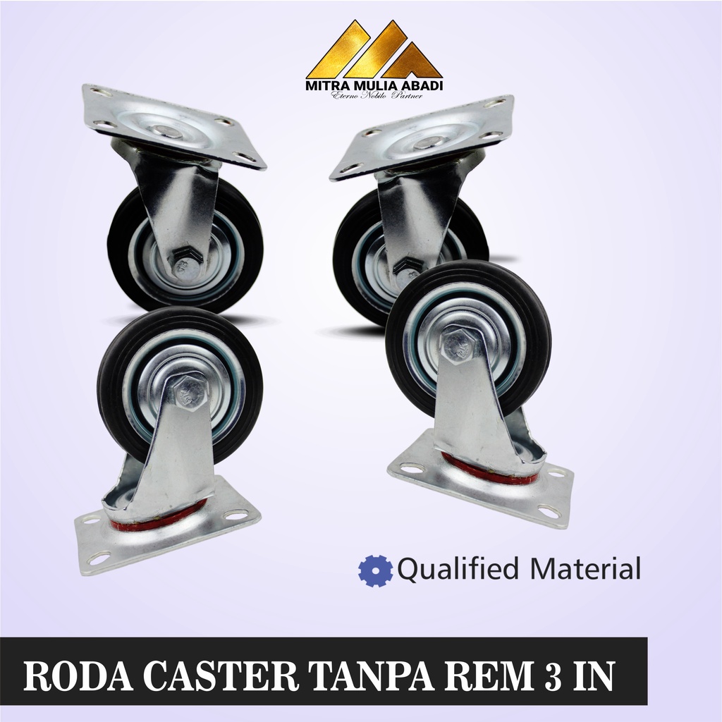 Roda  Kaster/Kastor 3 Inci TEBAL Tanpa Rem SERBAGUNA PER 4PCS