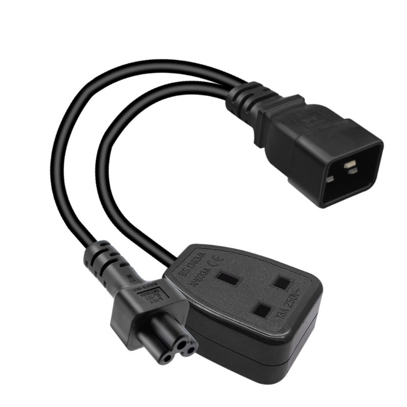 Zzz IEC320-C20 Male to IEC320-C5 +UK 13A Female Adapter Cord Y-splitter Power Line