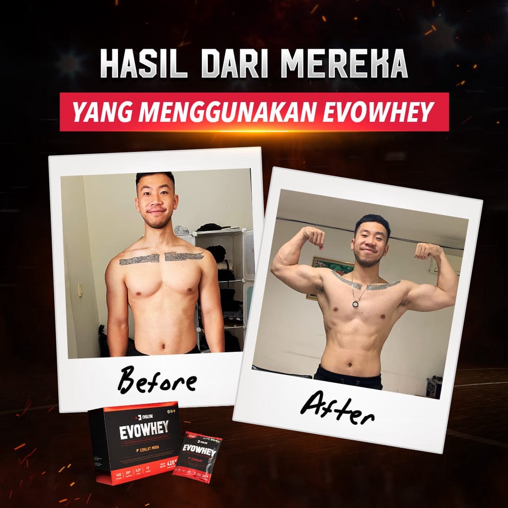 Evowhey SACHET - Suplemen Fitness - Suplemen Workout Evolen Evoline Jakarta