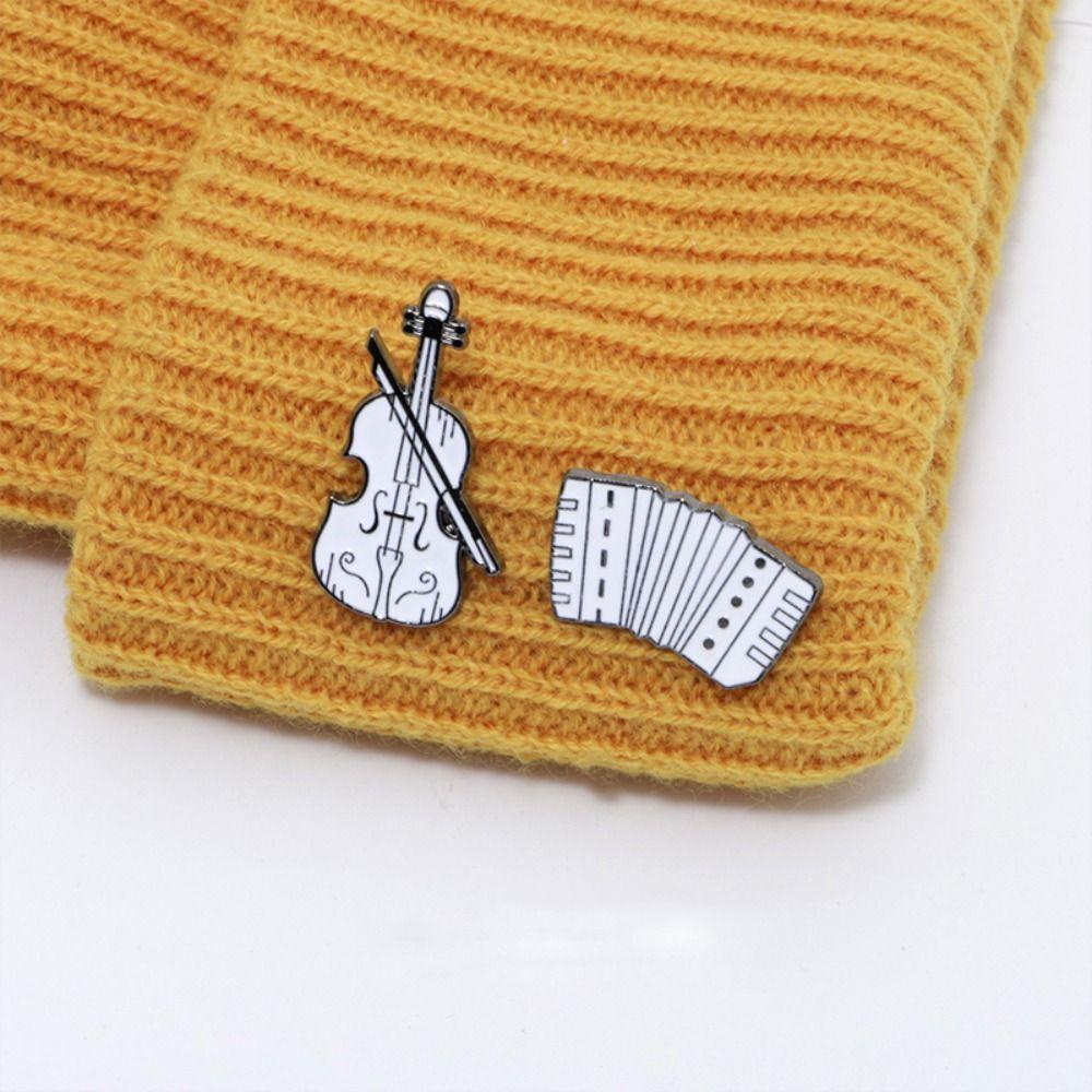 Mxbeauty Violin Bros Pesona Temperamen Bass Instrumen Piano Elegan Perhiasan Sweater Aksesoris