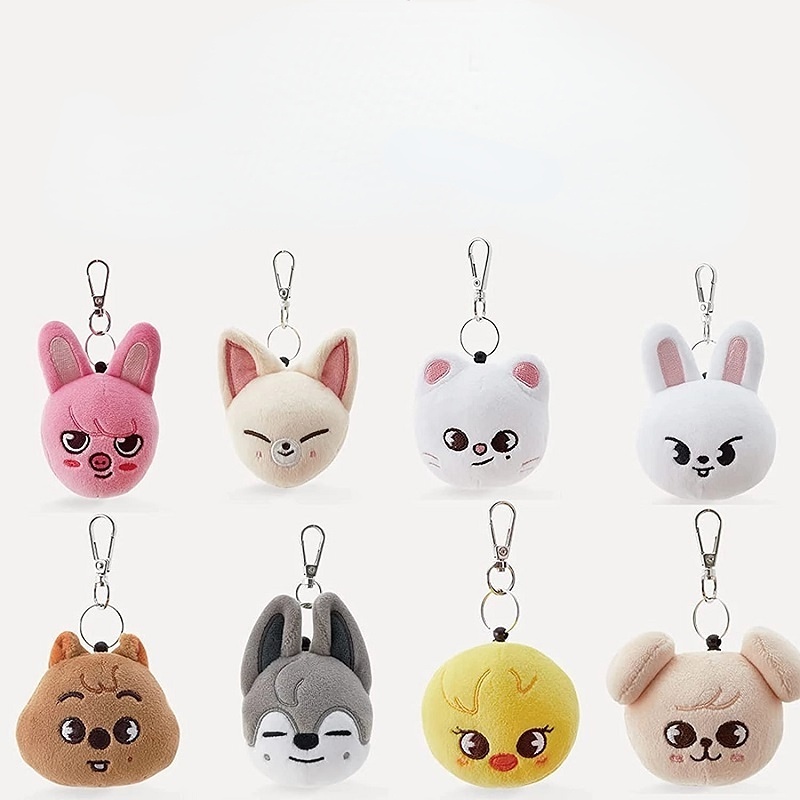 Mainan Mewah Gantungan Kunci 10 cm Aksesoris Liontin Stray Kids Boneka Kawaii Kartun Boneka Binatang Hadiah