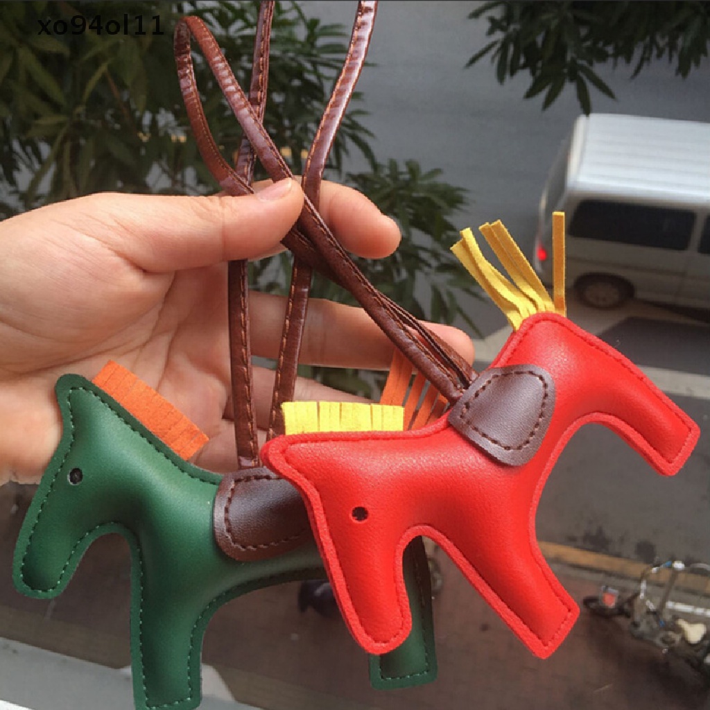 Xo Handmade PU Leather Keyrings Horse Mobil Gantungan Kunci Tas Pesona Liontin Aksesoris OL