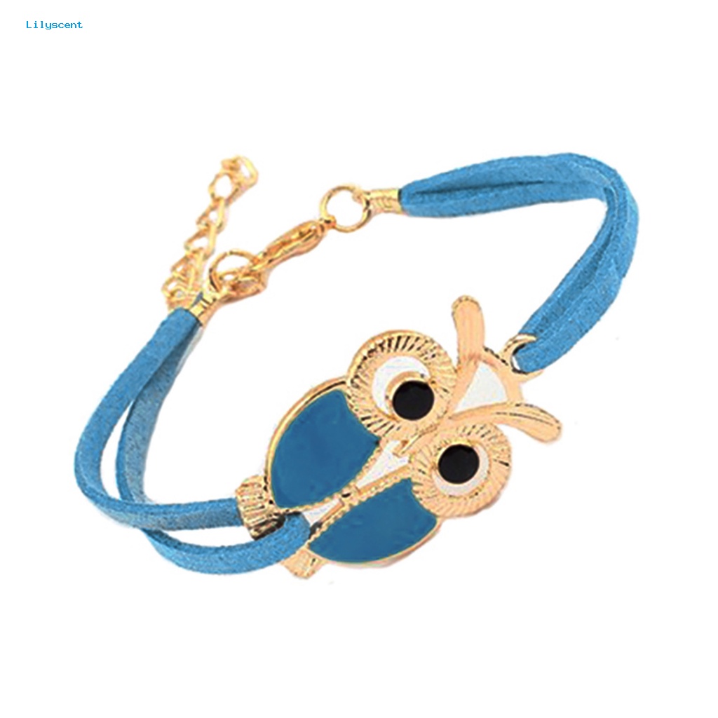Lilyscent Owl Pendant Bangle Untuk Pub Gelang Cuff Lucu Tahan Lama