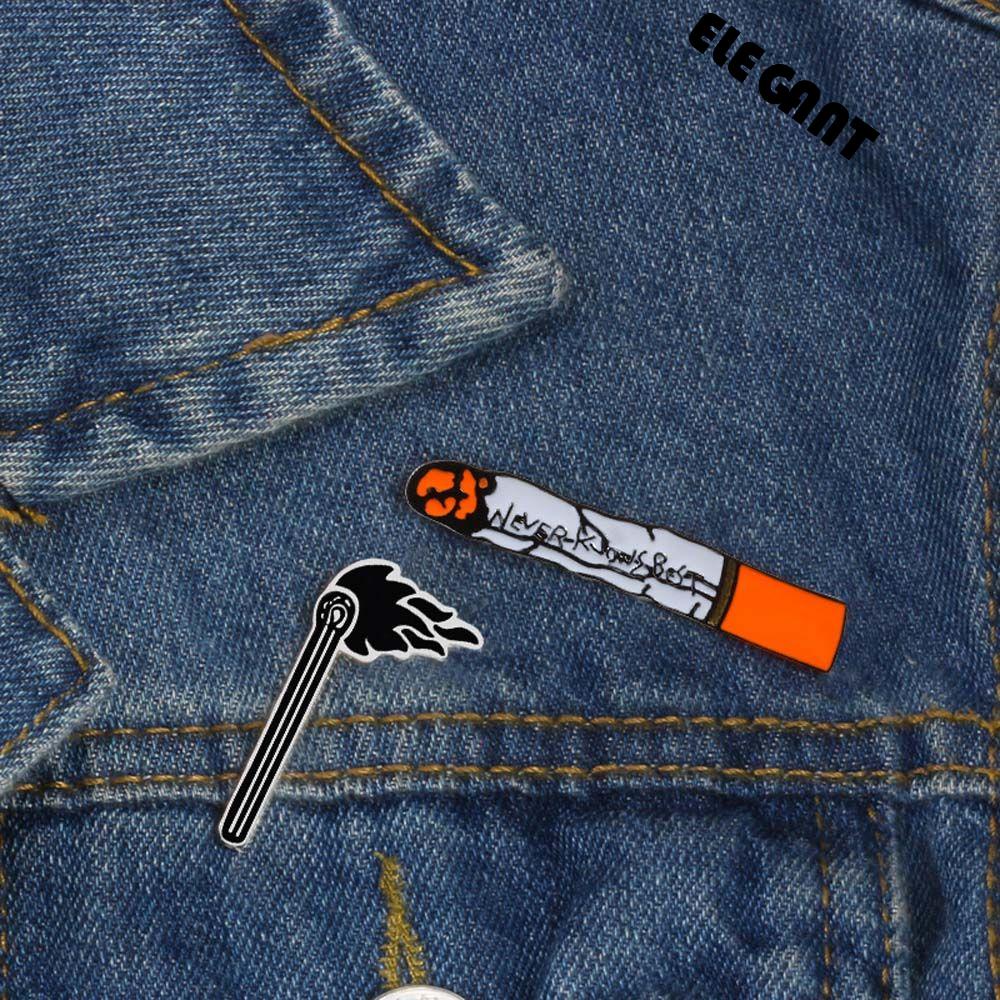 [Elegan] Bros Punk Mantel Korek Hadiah Untuk Wanita Pria Kerah Bros Lencana Pin Enamel Pin