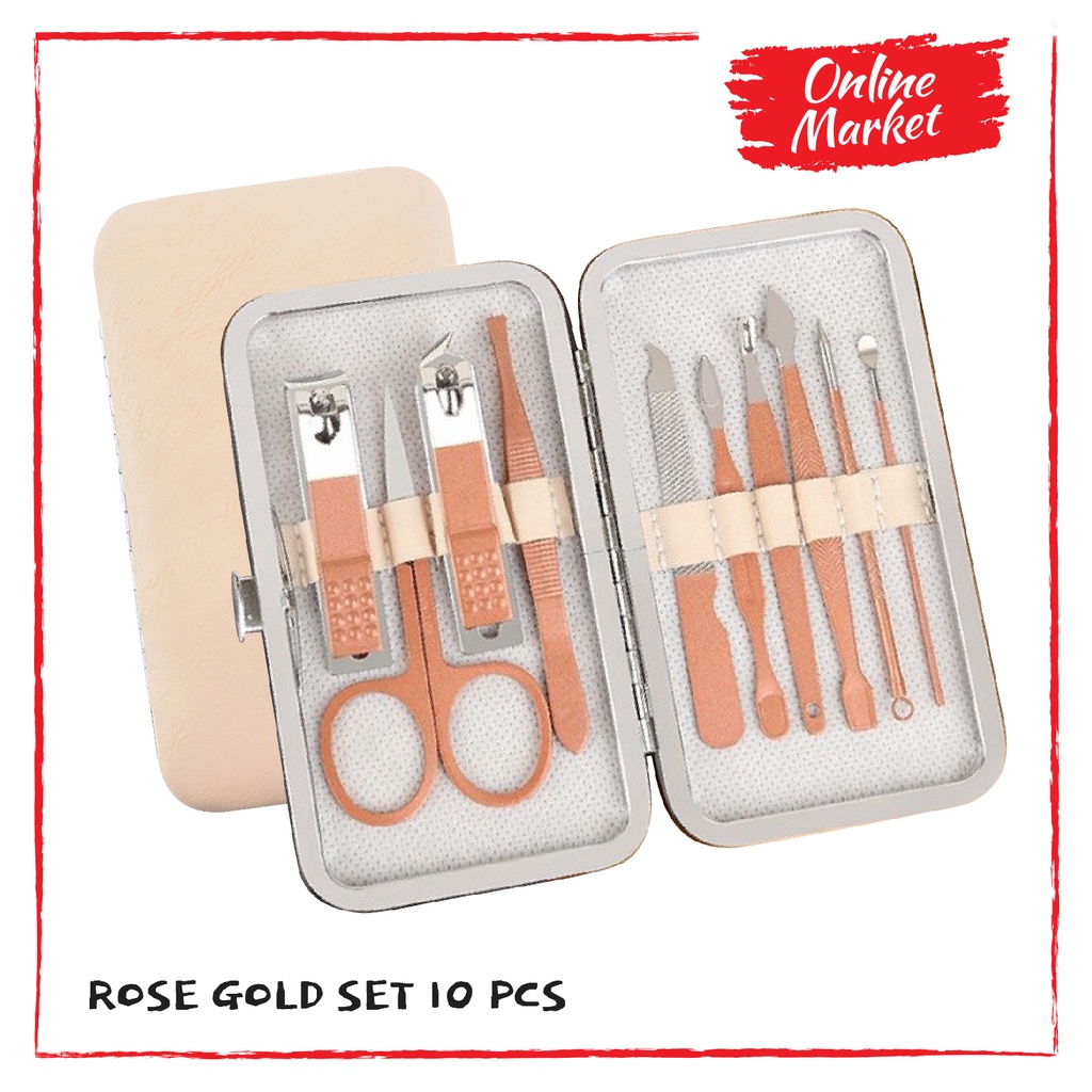 Set Alat Manicure Rose Premium - Gunting Kuku - Korek Kuping COD / Gratis Ongkir