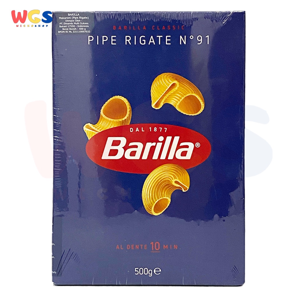 Barilla Pipe Rigate Macaroni 500 gr - Master of Pasta