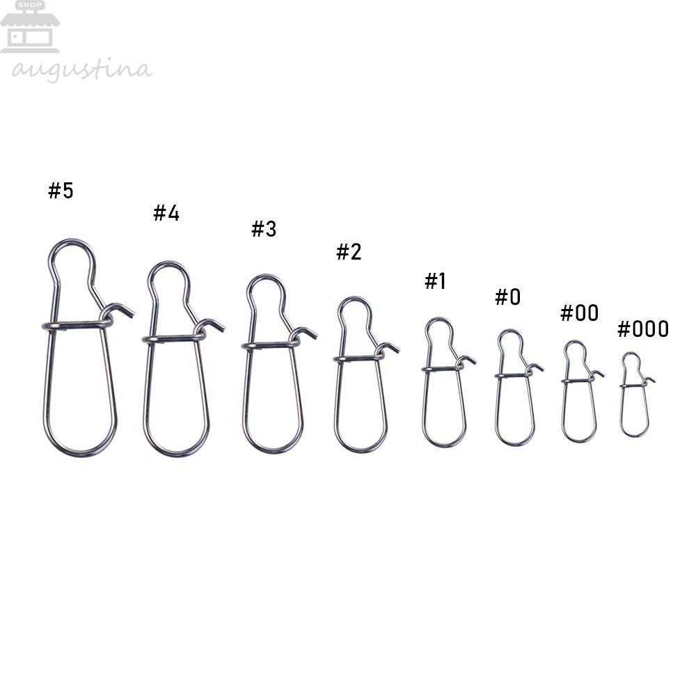 Aksesoris Konektor Snap Kunci Agustina 50pcs Untuk Lures Stainless Steel Bagus Berkait Konektor Pesca Putar