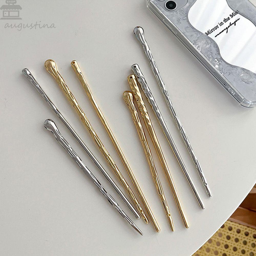 Agustina Wanita Rambut Stik Hiasan Kepala Vintage Untuk Gadis Temperamen Logam Sederhana Garpu Rambut Cina