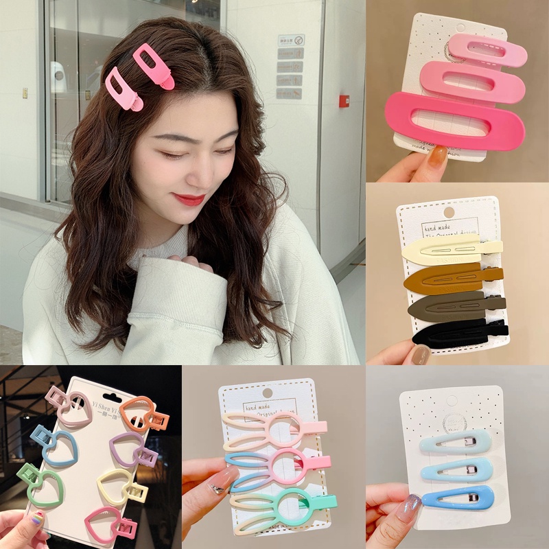 1set Korea Permen Warna Jepit Rambut Gadis Fashion Manis Jepit Rambut Klip bb Wanita Aksesoris Rambut