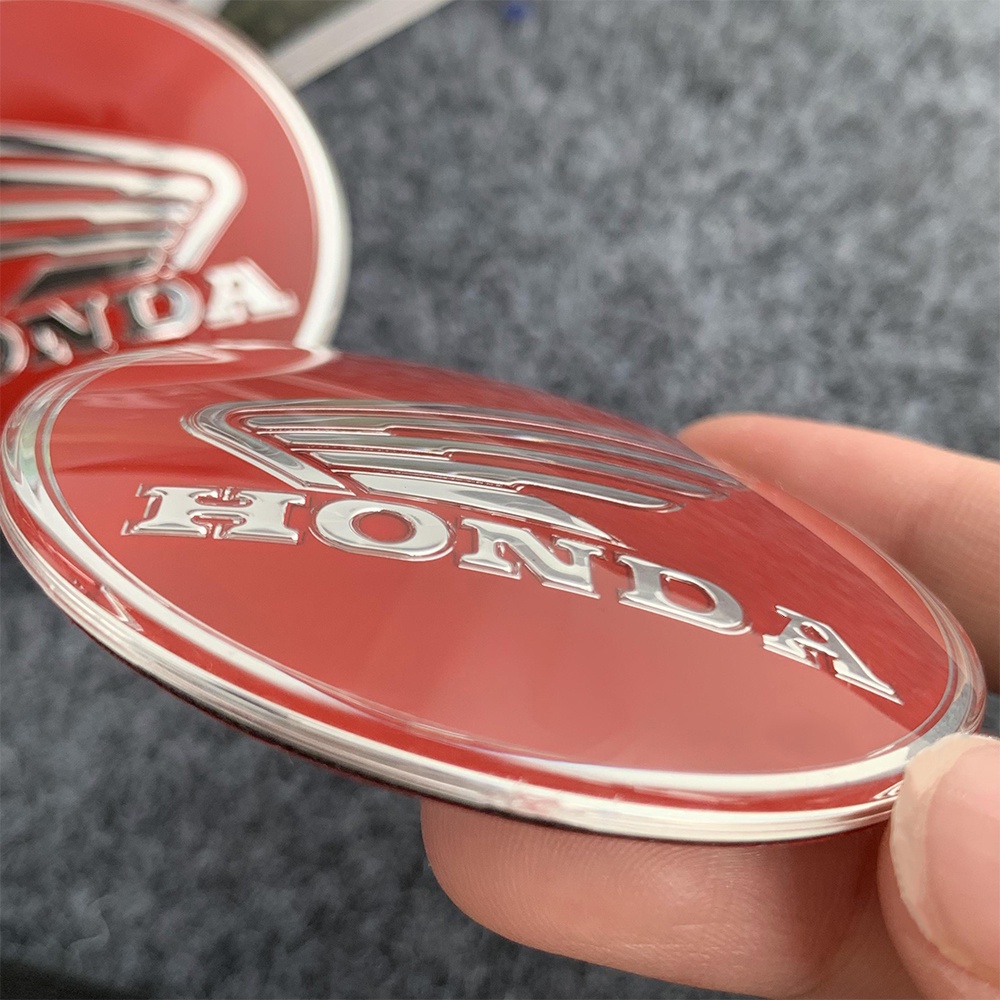 Stiker HONDA Kepala Motor Bentuk Bulat Cembung Dekorasi Penutup Tangki Bahan Bakar Akrilik Modifikasi Aksesoris Body Scratch Cover Decoration Untuk HONDA ADV PCX CBR FORZA