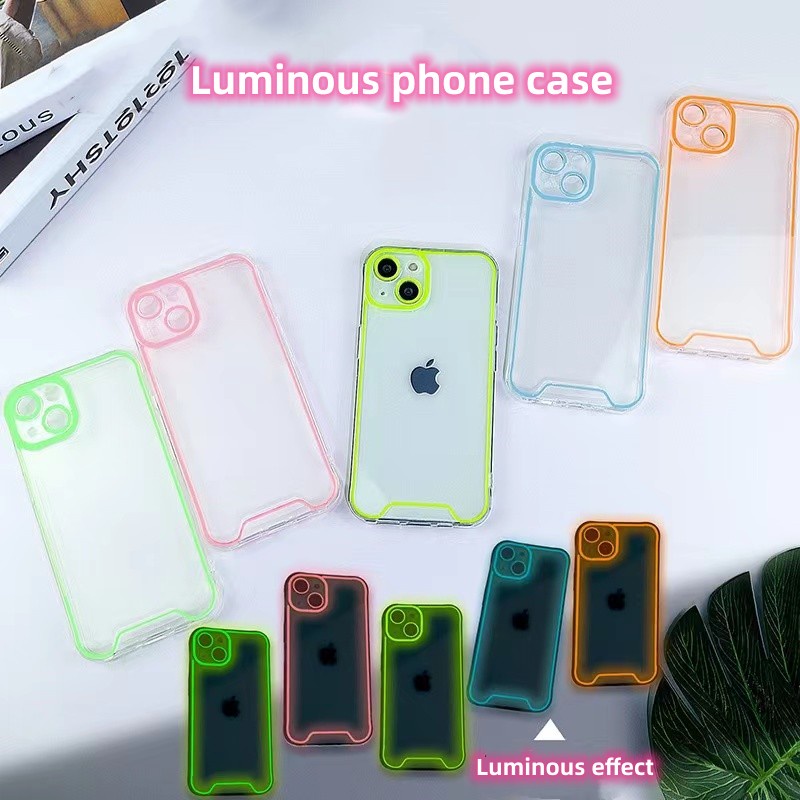 IPHONE Lampu Malam Luminous Silicone Phone Case Kompatibel Untuk Iphone14 13 12 11 Pro Max XR X XS 14 Plus Shockproof Case Cover