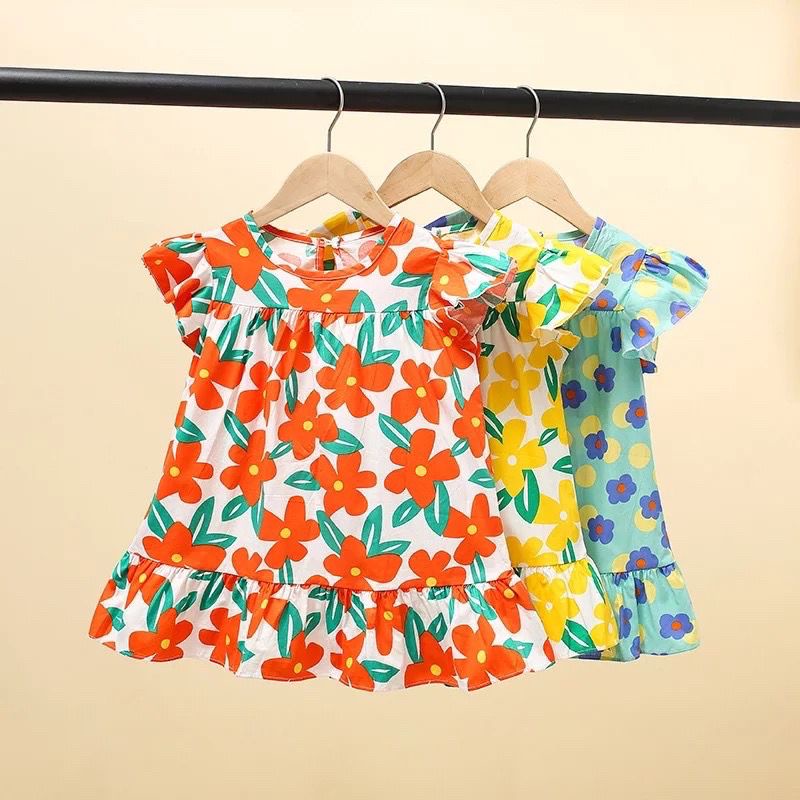 1234OS - Dress Import Motif Bunga - Dress Anak/Baby Summer dress.