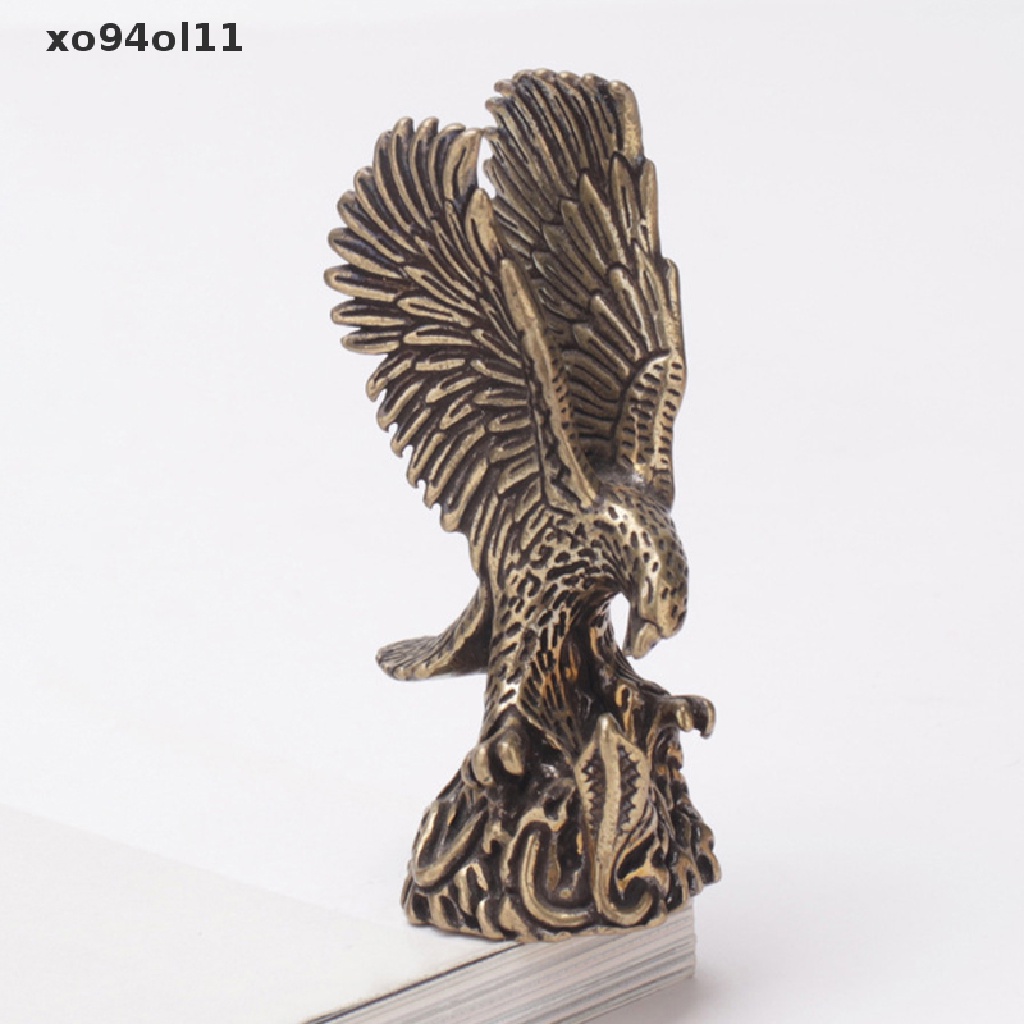 Xo Bronze Flying Eagle Statue Patung Miniatur Kuningan Dekorasi Rumah Kerajinan OL