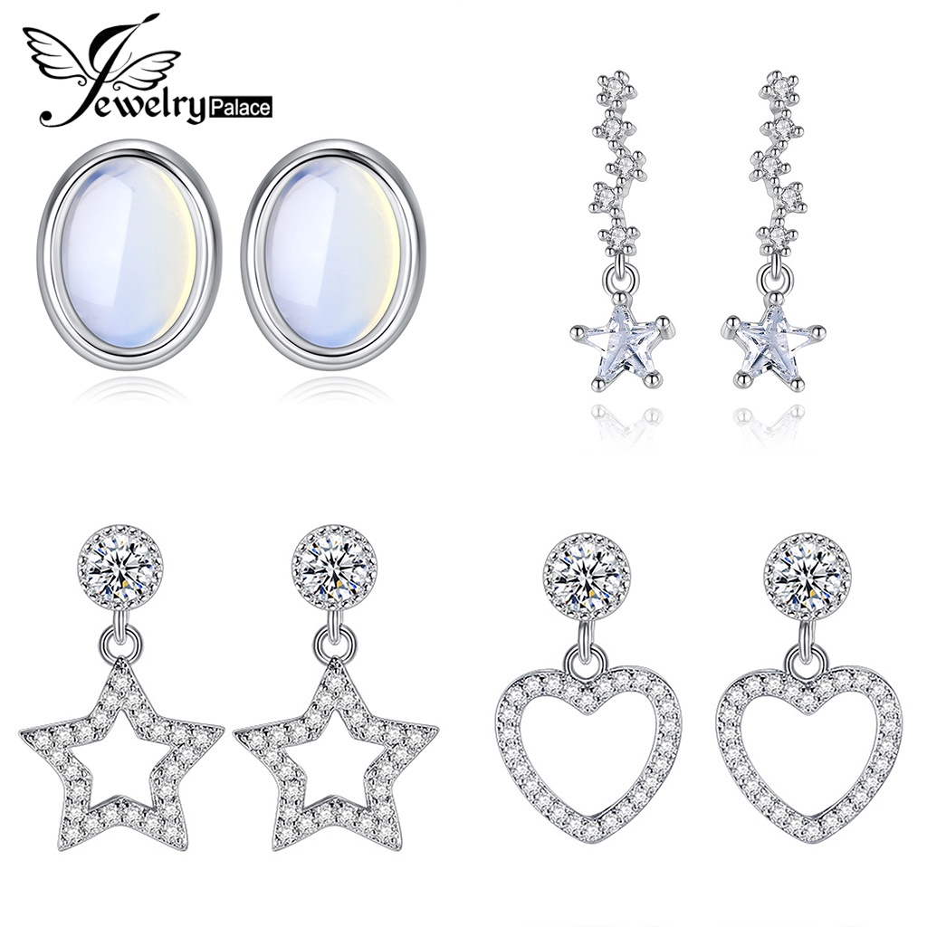 Jewelrypalace Anting Mutiara Berlian Wanita Stud Perak925 Moissanite Asli M025