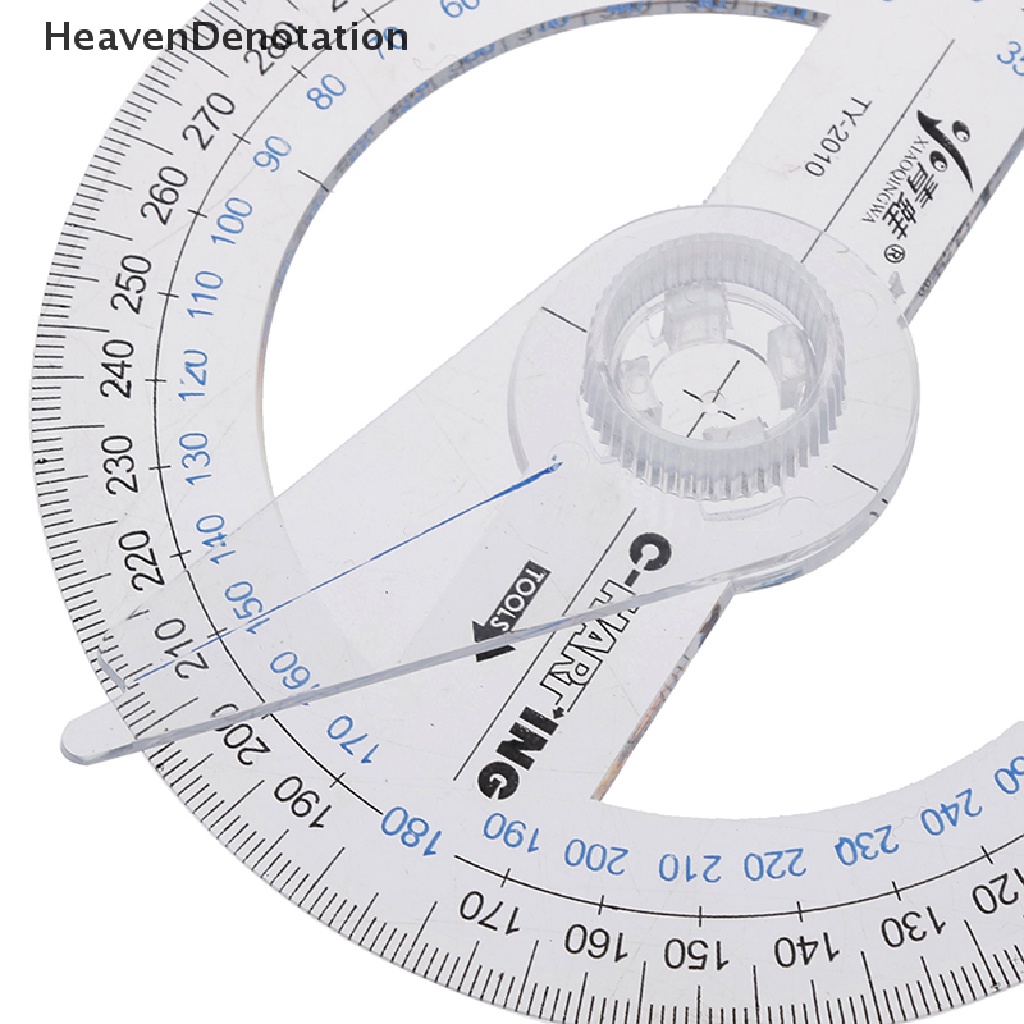 [HeavenDenotation] Portabel Diameter 10cm Plastik 360derajat Pointer Busur Derajat Penggaris HDV
