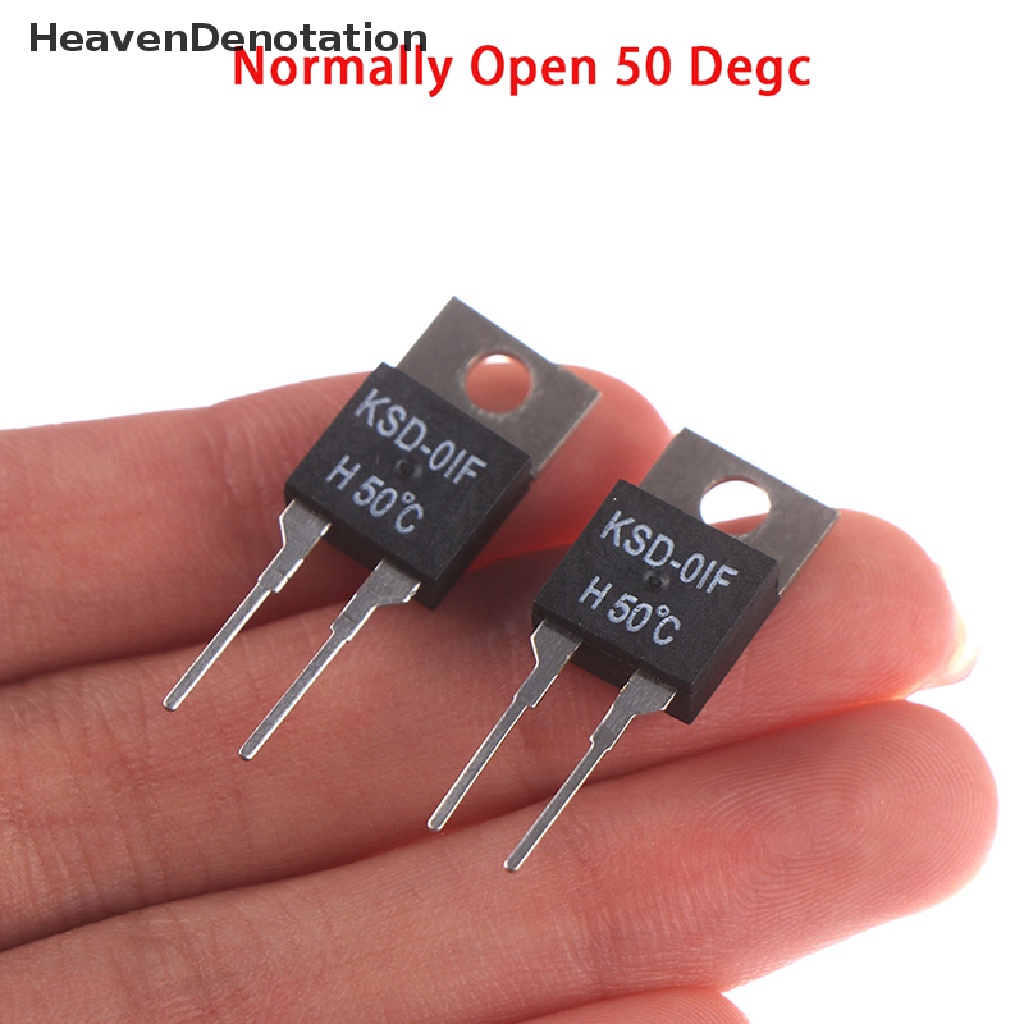 [HeavenDenotation] 2pcs Termostat Sensor Suhu Saklar Thermal Normal Terbuka KSD-01F 50degc HDV