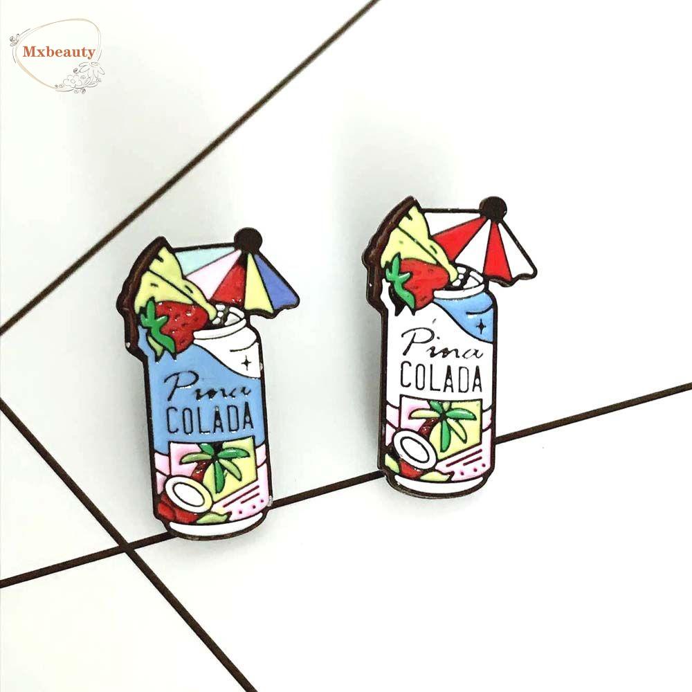 Mxbeauty Cocktail Bros Lucu Kerah Bros Aksesoris Perhiasan PINA COLADA Travel Commemorative Badge Pin Kerah Pin Enamel Pin