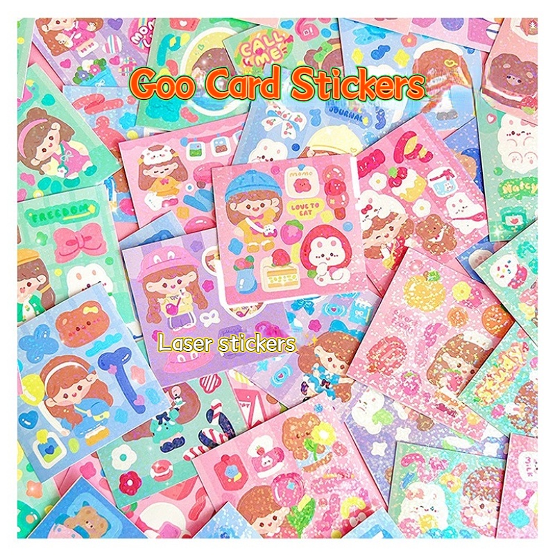 23 /58 /124/148pcs Kawaii Goo Card Set PET Tahan Air DIY Stiker Tidak Berulang Untuk Jurnal Scrapbook Tangan Akun Dekorasi Stiker Alat Bahan