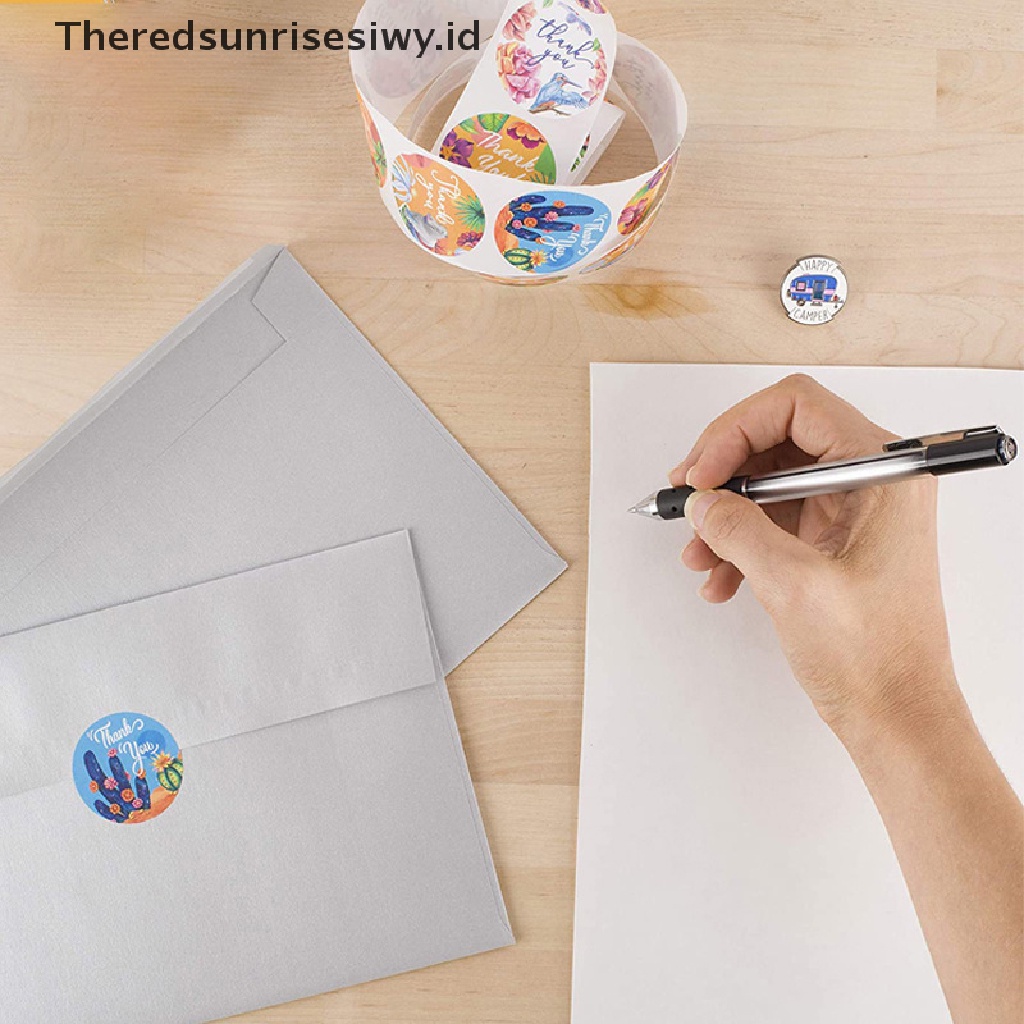 # Kado Mom &amp; PAPA DIY # 500pcs/roll Stiker Terimakasih Bunga Untuk Segel label er candy Sticker New~