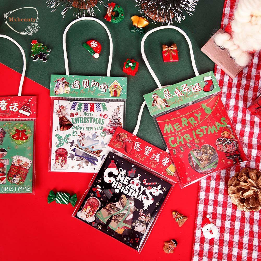 Mxbeauty Christmas Stationery Stiker Scrapbooking Jurnal Santa Claus Pohon Natal Snowman Merry Christmas Perlengkapan Sekolah