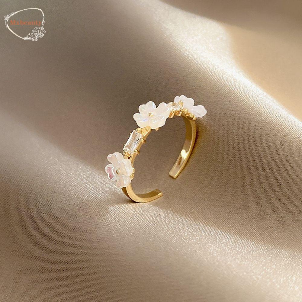 Mxbeauty Cincin Bunga Kepribadian Peri Mawar Berlian Berlian Imitasi Sederhana Gaya Korea Ring