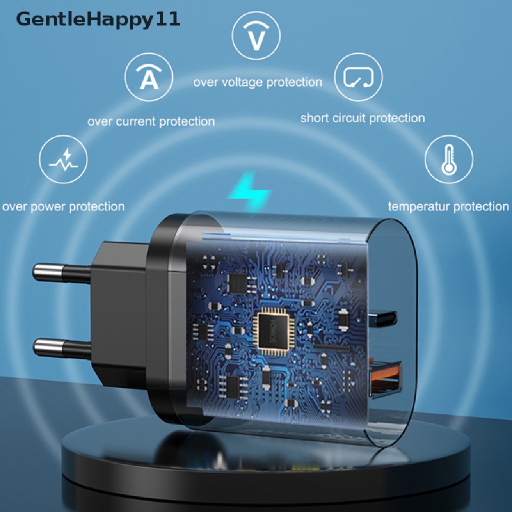 Gentlehappy Adaptor Charger USB C Super Si 20W Untuk iPhone 13tipe C QC 3.0 PD Fast Charge id