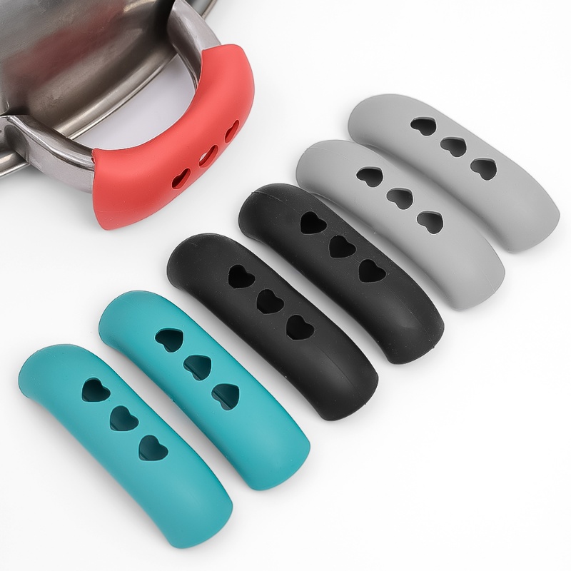 2 Pcs Menebal Silikon Menangani Penutup/Anti-Melepuh Peralatan Masak Klip Sarung Tangan Oven Tahan Panas Pegangan Lengan Panci Perlengkapan Dapur Kreatif