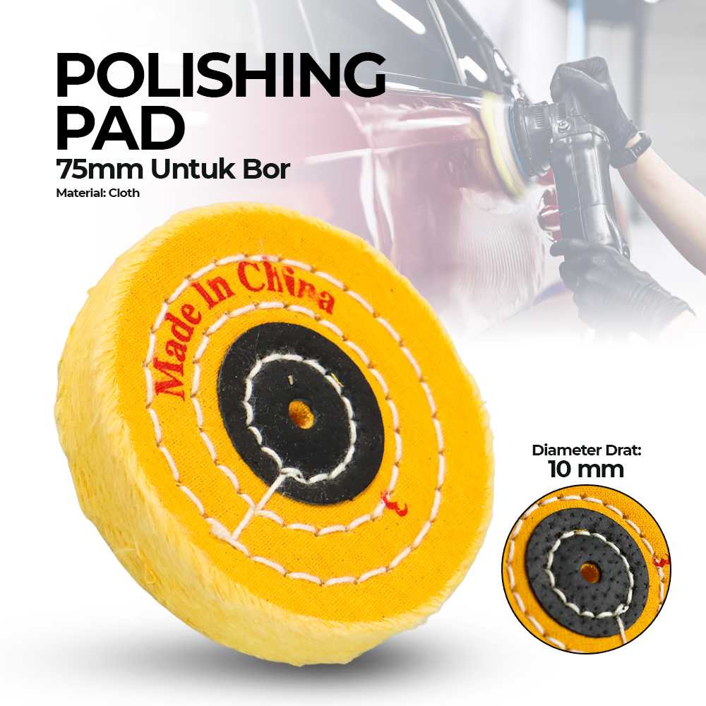 AHCUGOUR Pad Poles Buffing Pad Polishing Wheel 75 mm untuk Bor - AHC715 ( Al-Yusi )