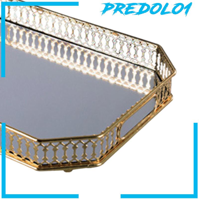 [Predolo1] Nampan Saji Cermin Piring Buah Mirrored Tray Untuk Vanity Untuk Makanan Snack Kue