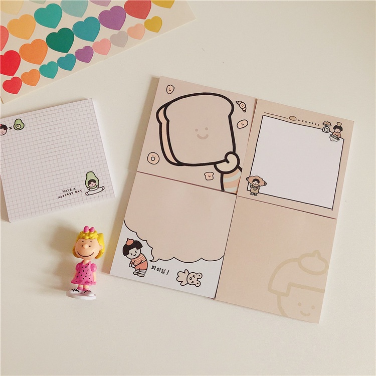 50lembar Nota Memo Pad Koleksi Kartun Anti Lengket Untuk Perlengkapan Kantor Sekolah Alat Tulis Siswa