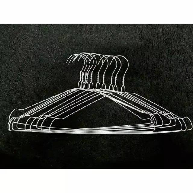 10 PCS - GANTUNGAN HANGER BAJU STAINLESS / HANGER KAWAT BAJU CELANA SET ISI 10 PCS