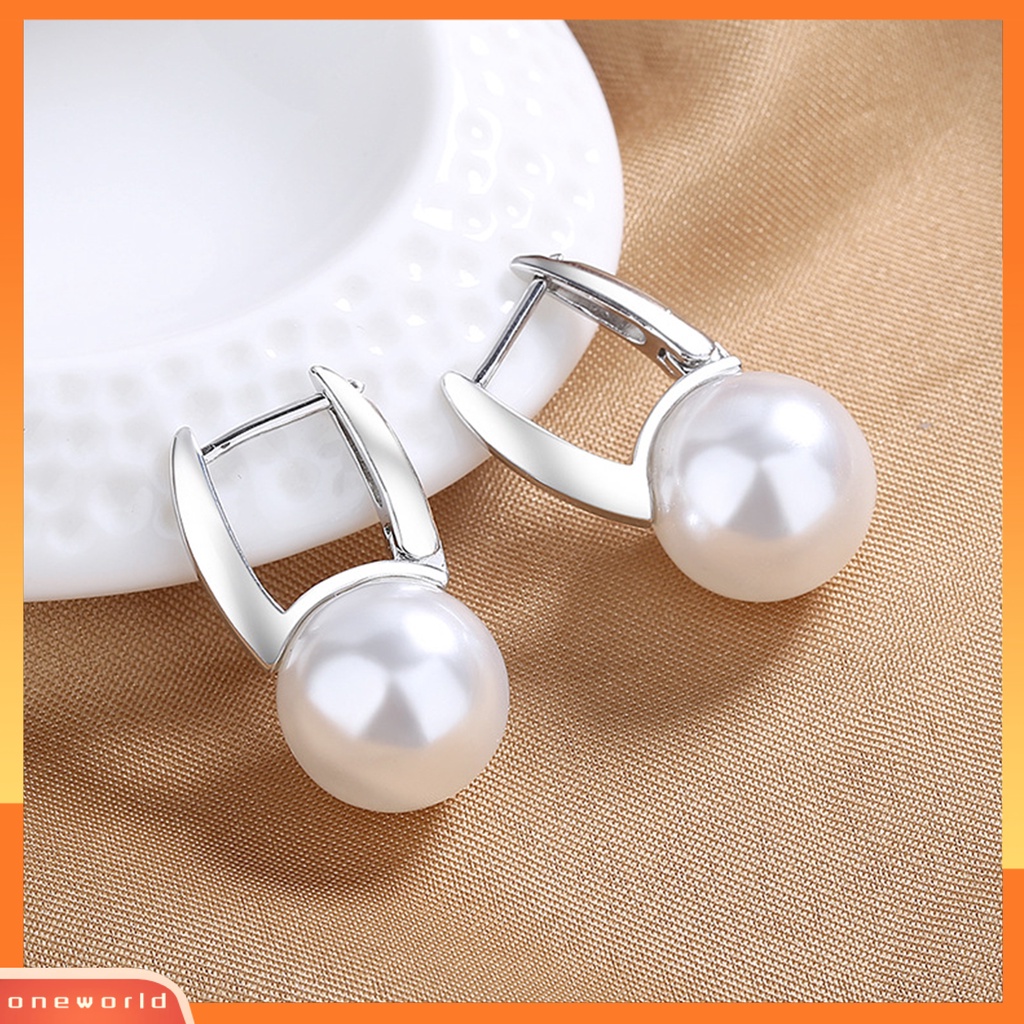 [EONE] 1pasang Anting Wanita Elegan Minimalis Retro Hadiah Mulia Kecil Berkilau Tinggi Mutiara Imitasi Gadis Anting Perhiasan Aksesoris