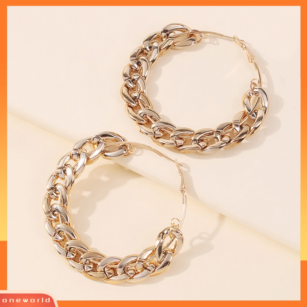 [EONE] 1pasang Anting Hoop Warna Vibrant Tidak Iritasi Sangat Ramah Untuk Kulit Tahan Luntur Hias CCB Wanita Anting Tindik Berlebihan Perhiasan Hadiah Untuk Gadis