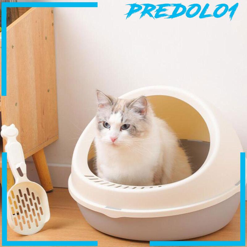 [Predolo1] Kotak Kotoran Kucing Semi Tertutup Toilet Pispot Kucing Tahan Lama Untuk Kitty Bunny Kitten