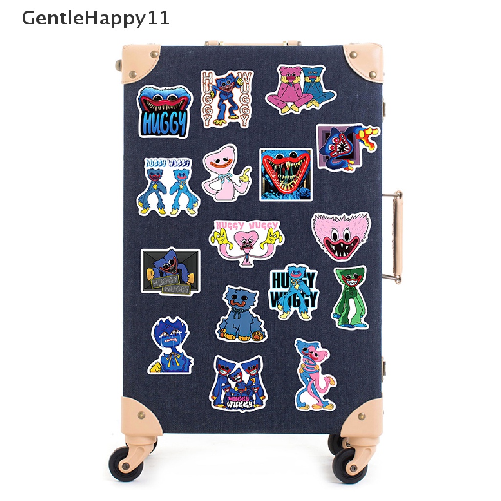 Gentlehappy 50Pcs Horror Huggy Wuggy Poppy Adventure Game Stiker Gitar Koper Graffiti id