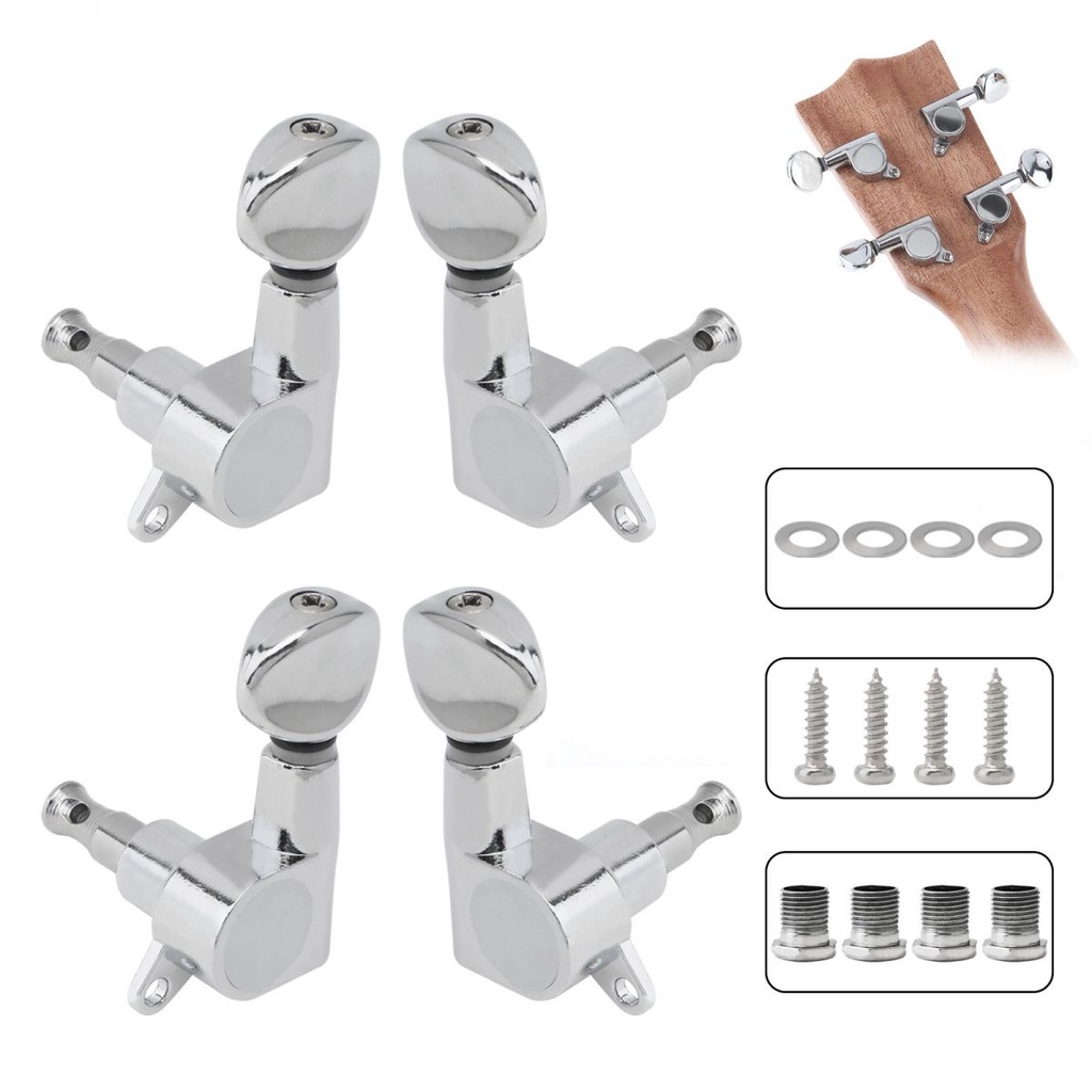 4pcs/lot String Tuners Kepala Mesin 2R 2L Disegel Gear Silver Ukulele Tuning Pasak