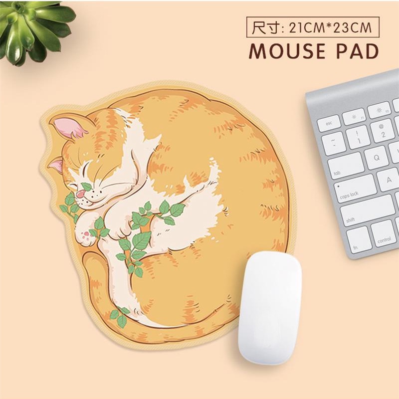 Alas Tikus Kucing Biru Tidur Gendut Orange Cat Mouse Pad Ts. Mouse Pad Border Anti -Slip Kreatif Siswa Mouse Putcades Lucu Mouse Pad