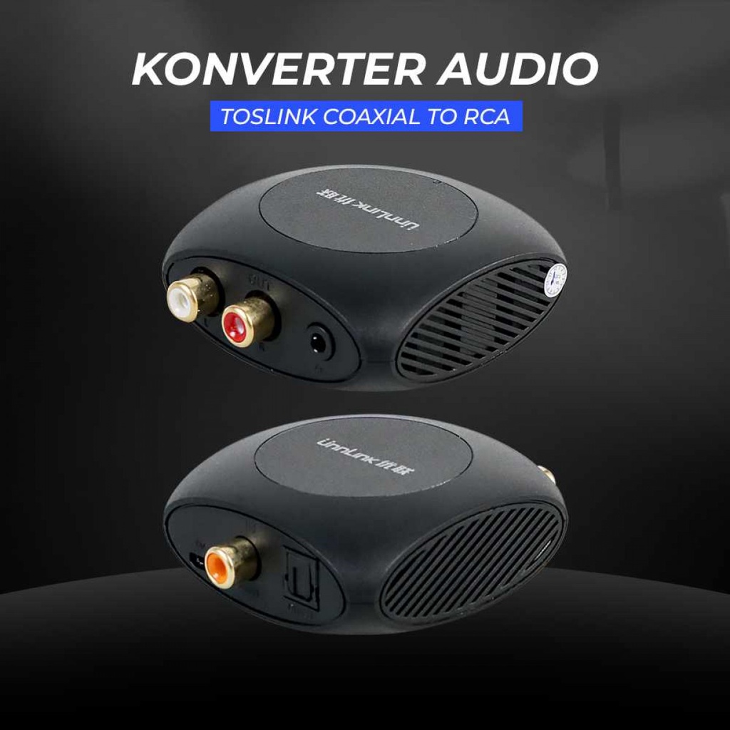 Konverter Audio Toslink Coaxial to RCA Penghubung Audio Versi Lama