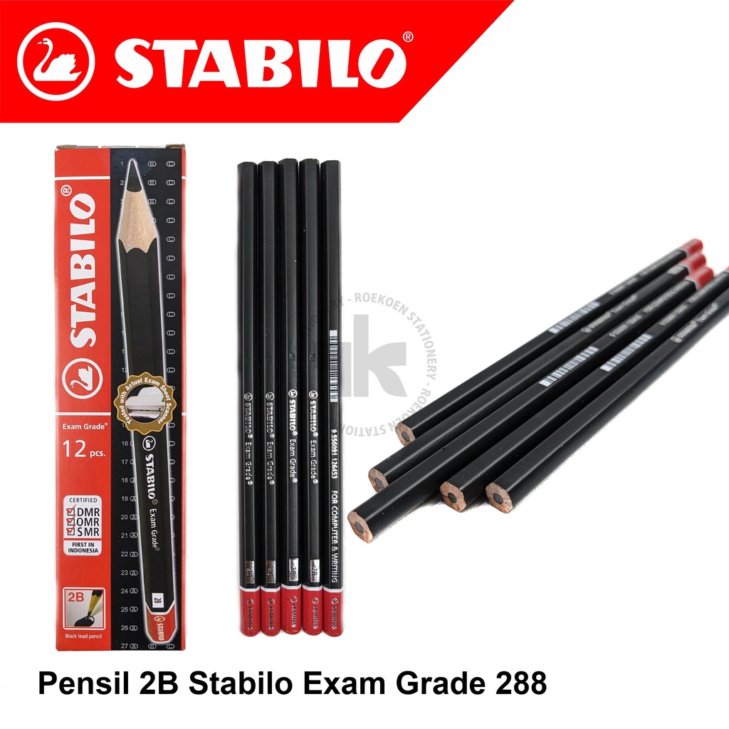 

Stabilo Exam Grade Hexagonal Pensil 2B Polos Hitam Ujung Merah
