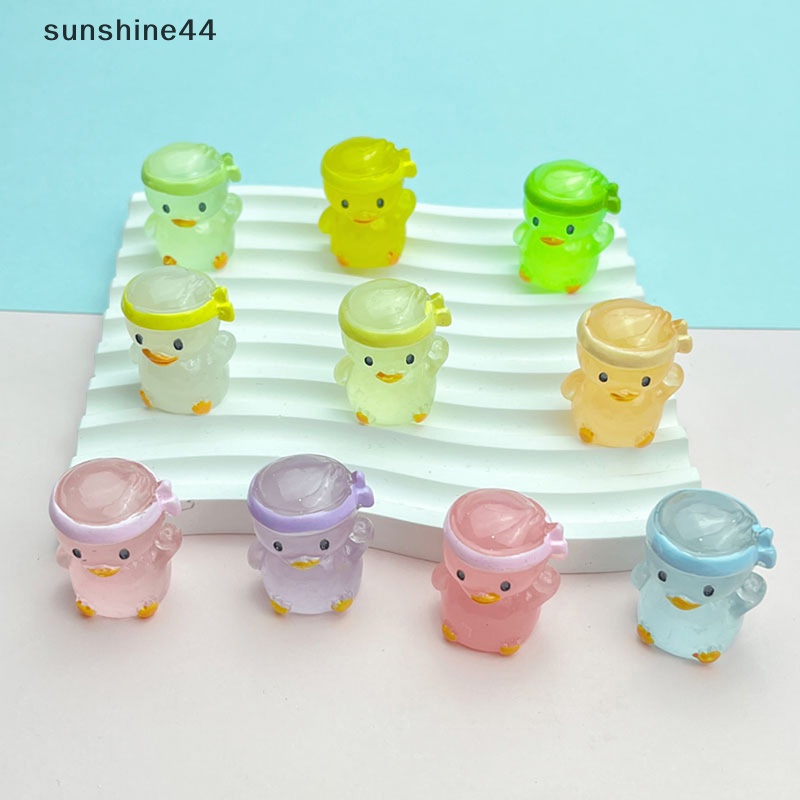 Sunshine 5pcs Bebek Resin Bercahaya Mini Glow in The Dark Miniatur Ornamen Bebek Kecil ID