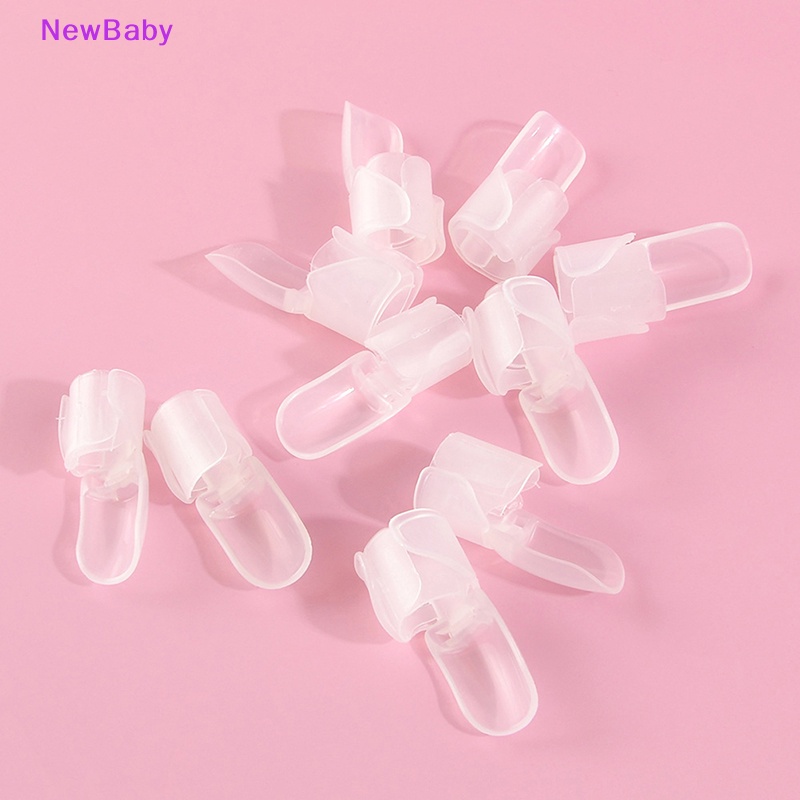 Newbaby 10pc Klip Pelindung Kutek Caps Art Tool Manicure Penutup Jari Plastik ID