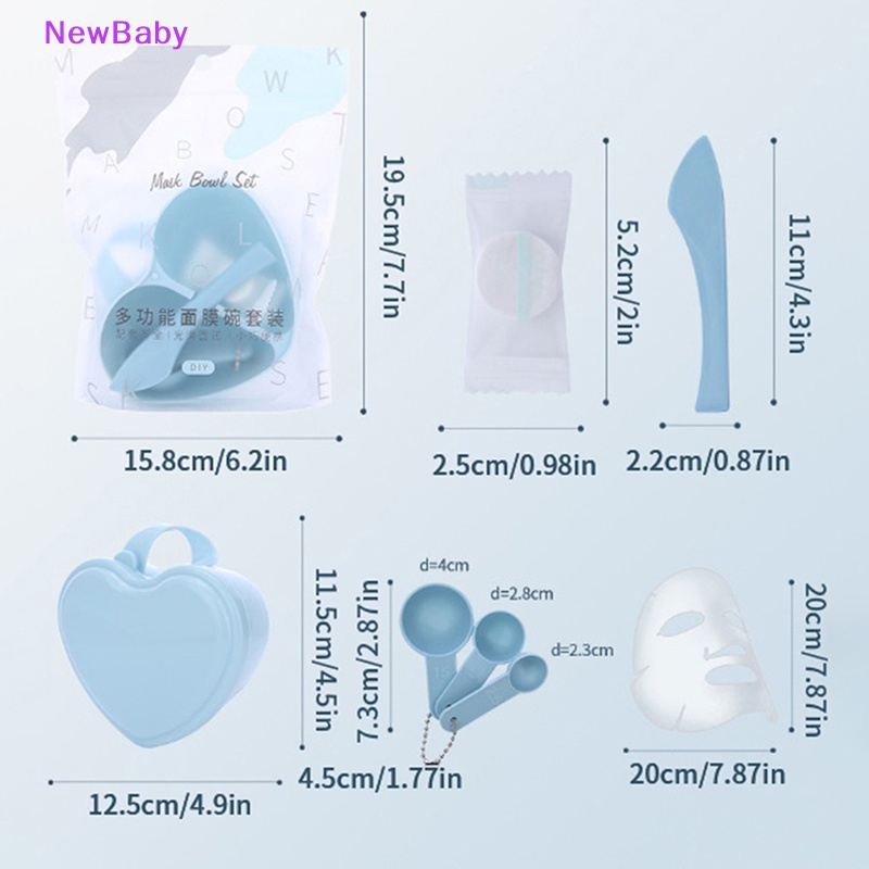 Newbaby DIY Mask Tool Kit Masker Wajah Mixing Set Perawatan Wajah Sendok Mangkok Brush Stick ID