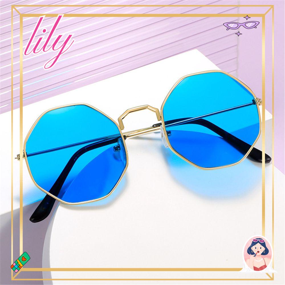 Lily Retro Kacamata Hitam Trendy Kacamata Matahari UV400 Protection Sunglasses Untuk Wanita