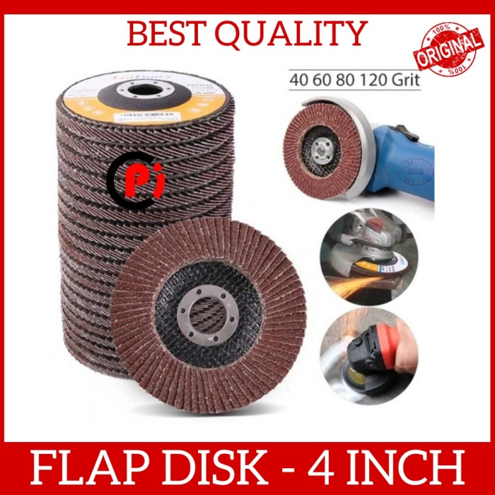 Kertas Pasir Amplas Model Susun Gerinda Flap Disc Disk 4 Inch Grit