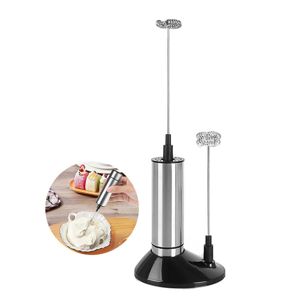 Pecut Stainless Steel Kocokan Kopi Elektrik Dengan Per Spring Froth Milk Foam Whisk Double Hair Dispenser Button Single Milk One-touch Head Untuk Masak Dapur